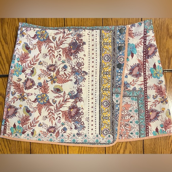 NWOT Free People Mad Love Wrap Mini Skirt, size 12 - Picture 3 of 7